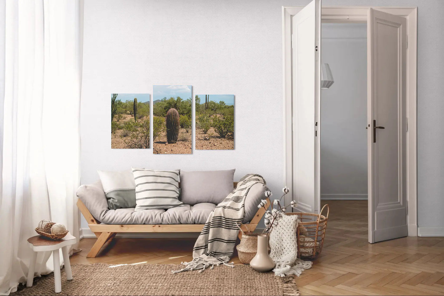 Prickled in Purple - Arizona Desert Cactus Print | Barrel Cactus, Saguaros & Sonoran Landscape