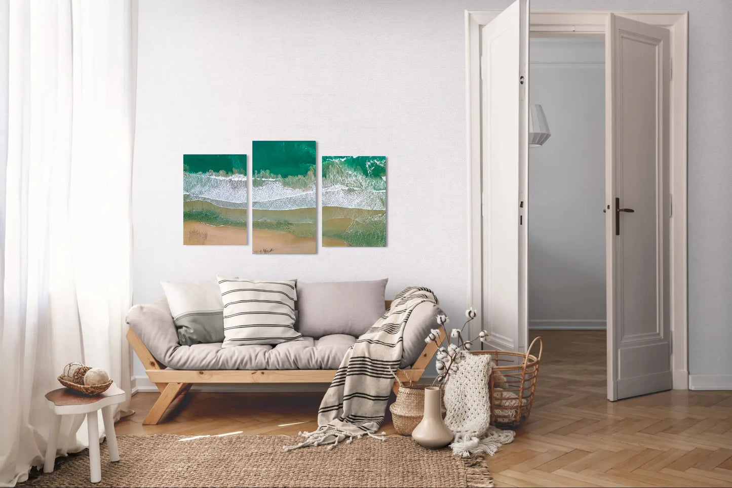 Solace at Barrigona - Aerial Ocean Wall Art Print | Waves and Lagoon on White Sand Beach