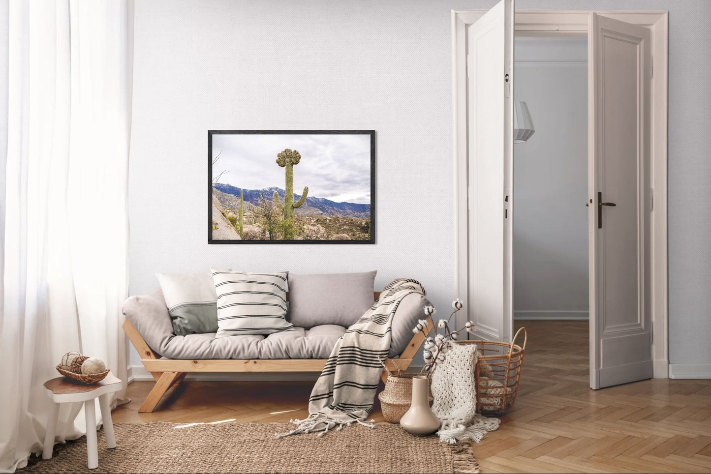 Crowned Giant – Crested Saguaro Photography Print | Santa Catalina Mountains & Desert Brush