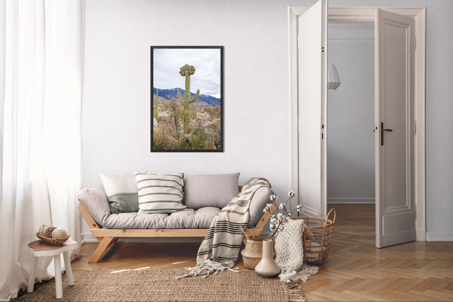 Crowned Giant – Crested Saguaro Photography Print | Santa Catalina Mountains & Desert Brush