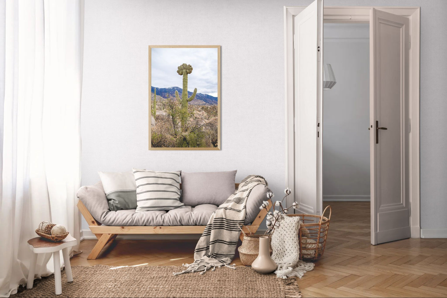 Crowned Giant – Crested Saguaro Photography Print | Santa Catalina Mountains & Desert Brush