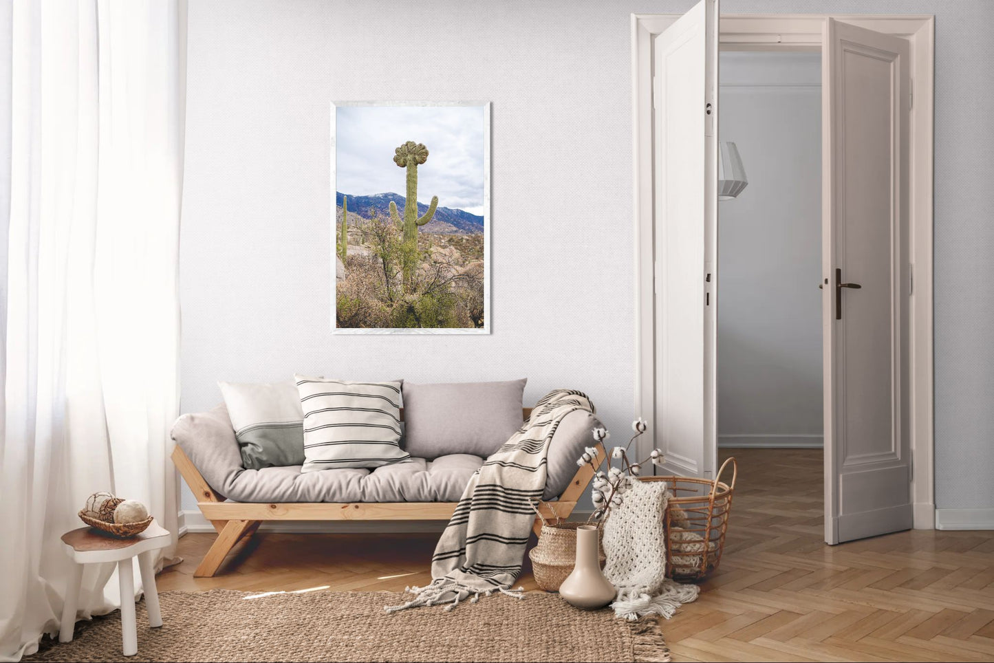 Crowned Giant – Crested Saguaro Photography Print | Santa Catalina Mountains & Desert Brush