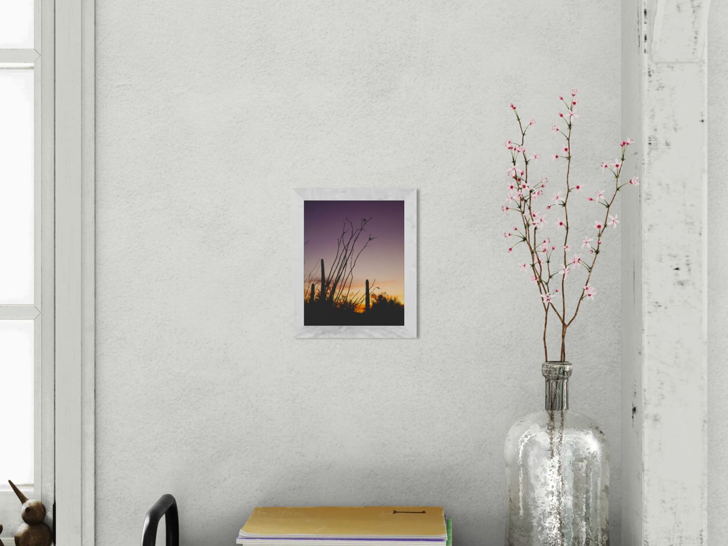 Desert Fade - Arizona Sunset Silhouette Print | Saguaros, Ocotillo & Layered Sky
