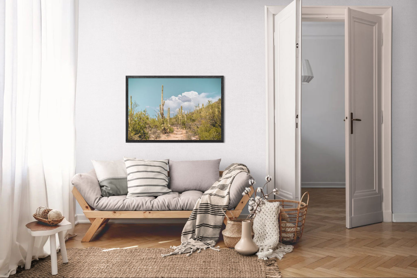 Desert Gate - Saguaro National Park Fine Art Print | Palo Verde Trees, Saguaros & Stone Trail