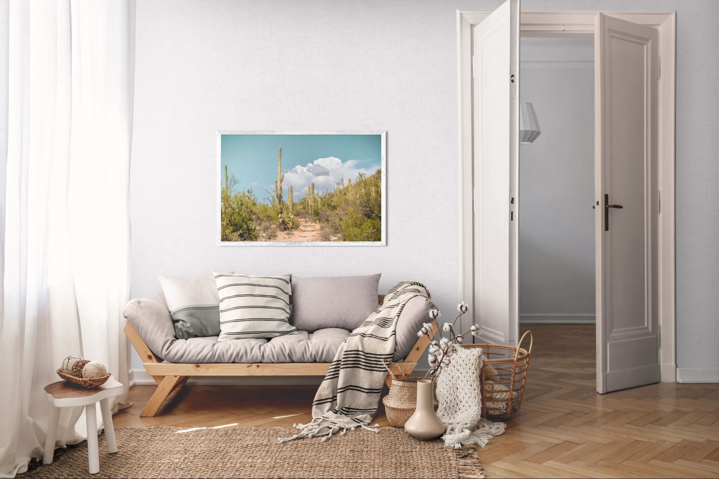 Desert Gate - Saguaro National Park Fine Art Print | Palo Verde Trees, Saguaros & Stone Trail