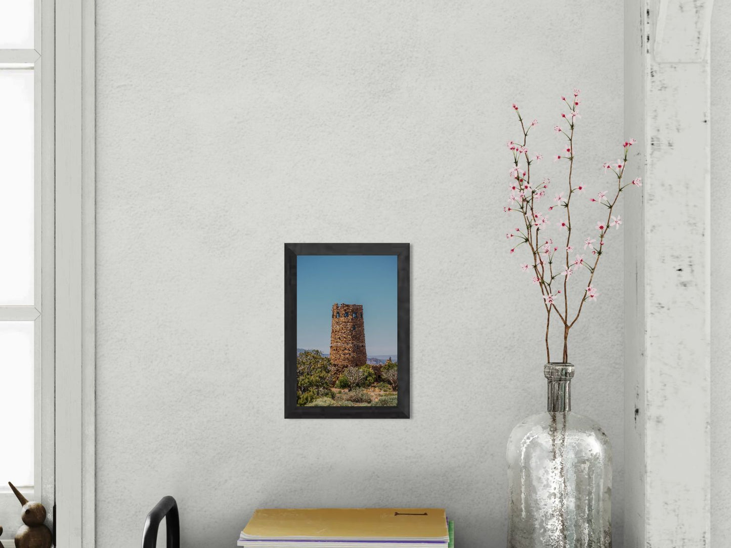 Desert Sentinel - Grand Canyon Vertical Wall Art Print | Desert View Watchtower & Sky