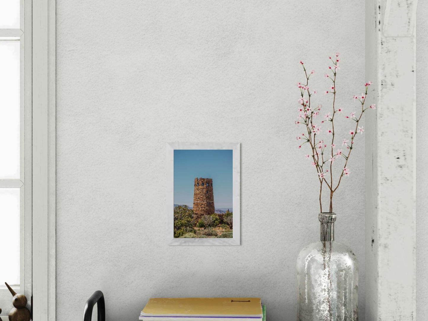 Desert Sentinel - Grand Canyon Vertical Wall Art Print | Desert View Watchtower & Sky
