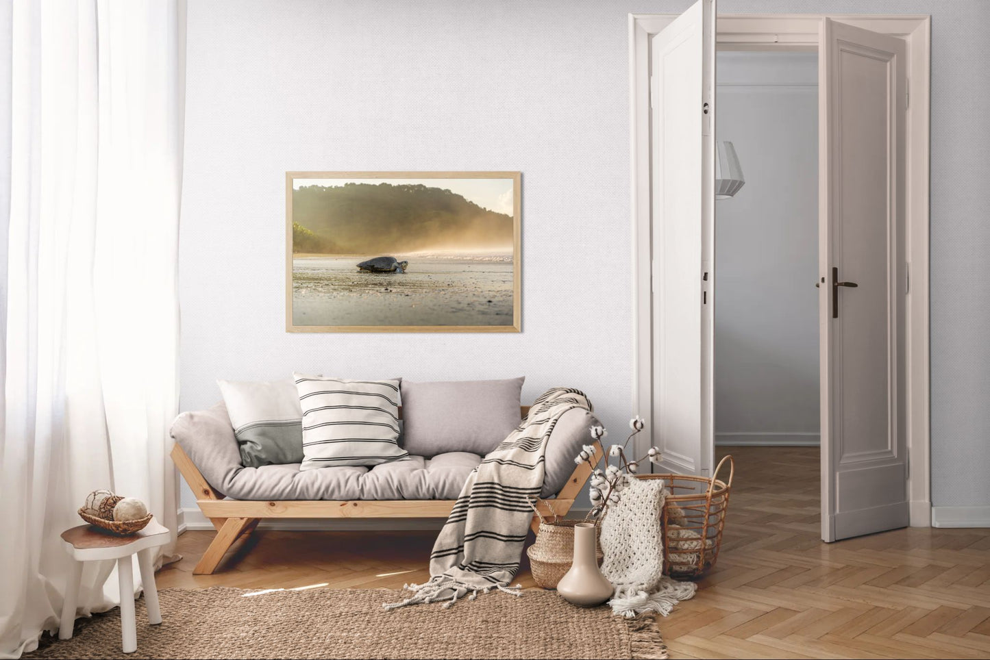 Golden Return – Olive Ridley Sea Turtle at Sunrise | Costa Rica Wildlife Photography Print