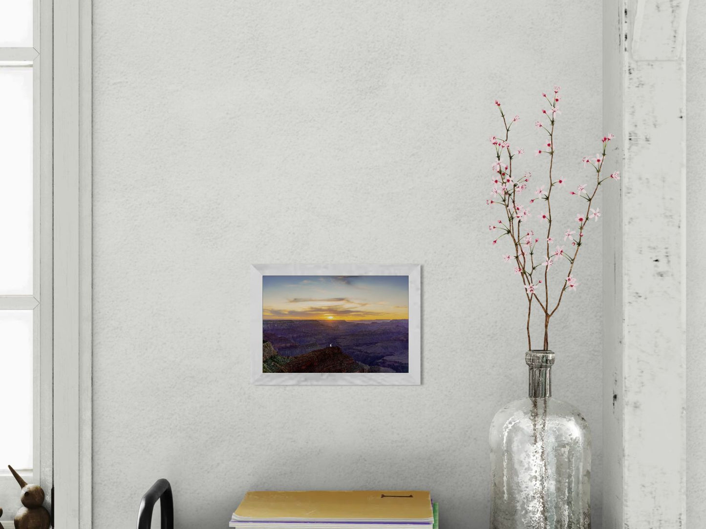 Heavenly West – Grand Canyon Sunset Wall Art Print | Golden Sky & Purple Cliffs from Hopi Point
