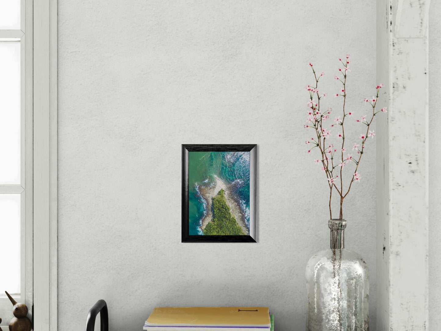 Isla Chora in Bloom - Aerial Island Wall Art Print | Samara Bay Blue Waters