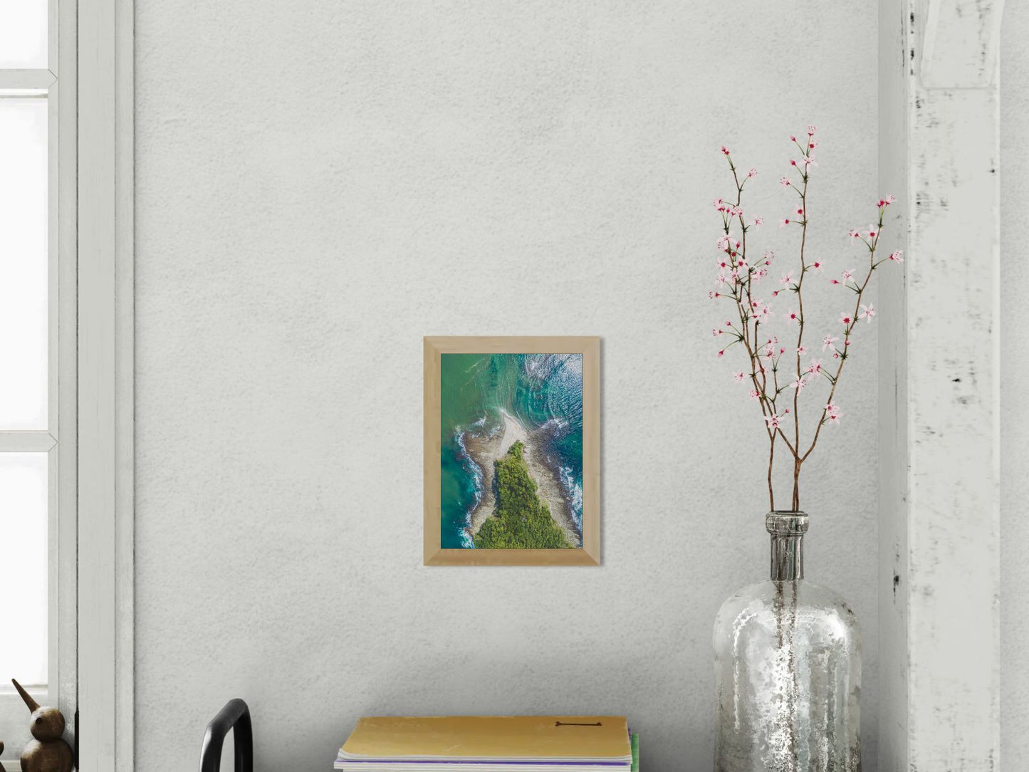 Isla Chora in Bloom - Aerial Island Wall Art Print | Samara Bay Blue Waters