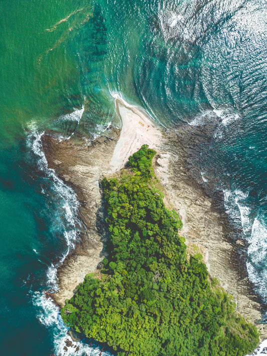 Isla Chora in Bloom - Aerial Island Wall Art Print | Samara Bay Blue Waters