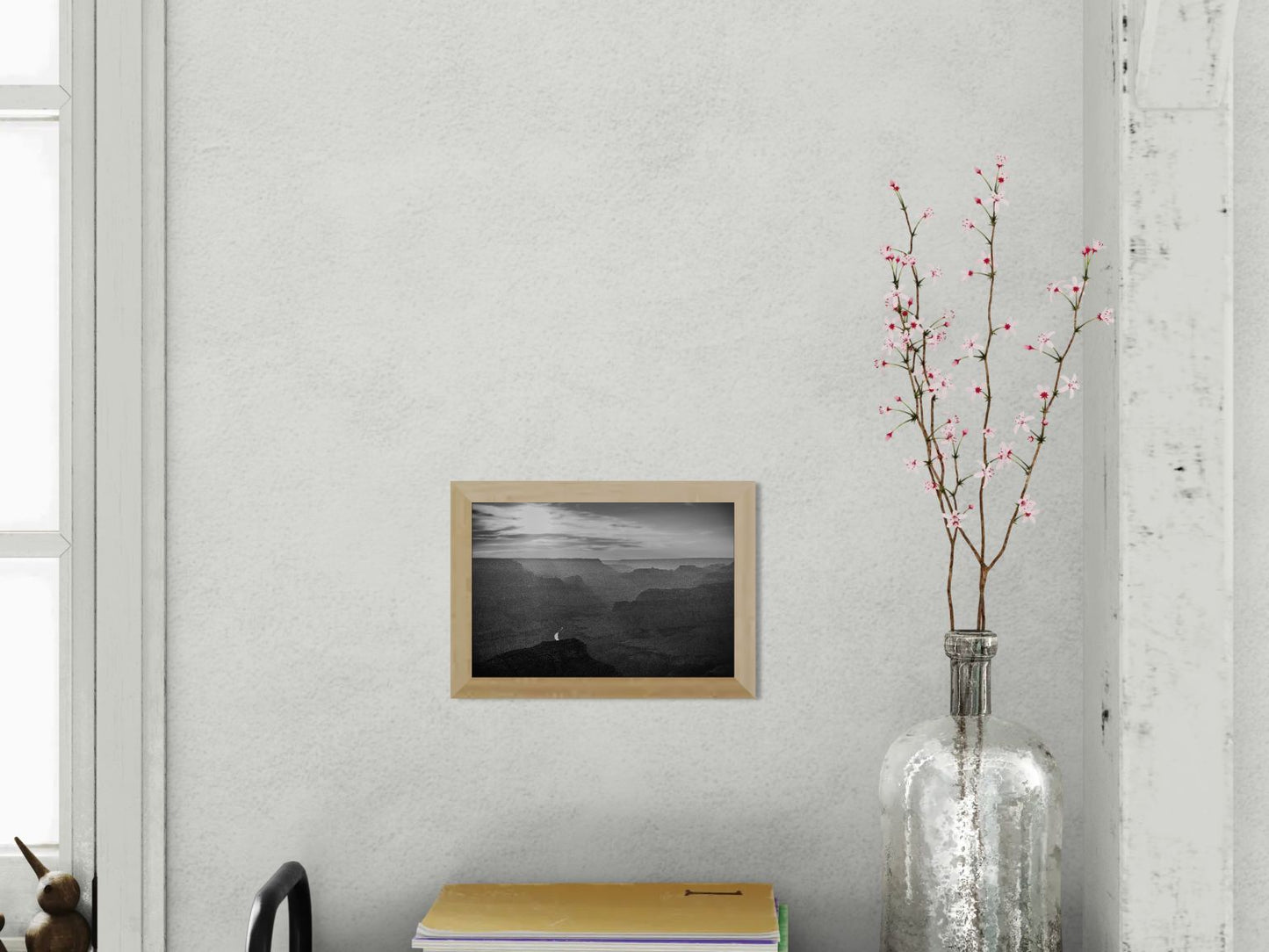 Lightfall - Black and White Grand Canyon Landscape Print | Sunbeams, Canyon Layers & Colorado River