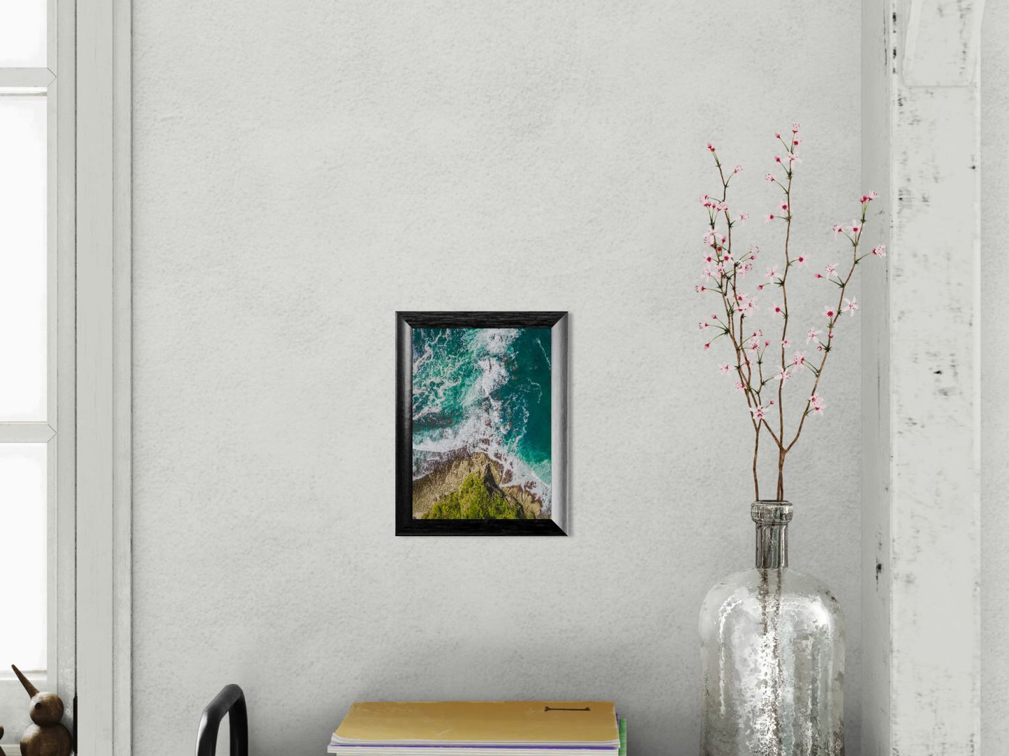 Ocean’s Edge Barrigona Aerial Coastal Wall Art Print | Blue Green Sea & Cliffs