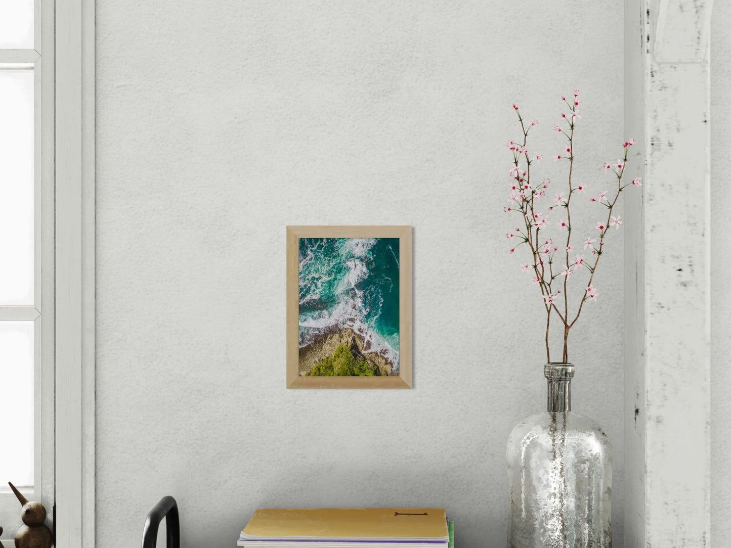 Ocean’s Edge Barrigona Aerial Coastal Wall Art Print | Blue Green Sea & Cliffs