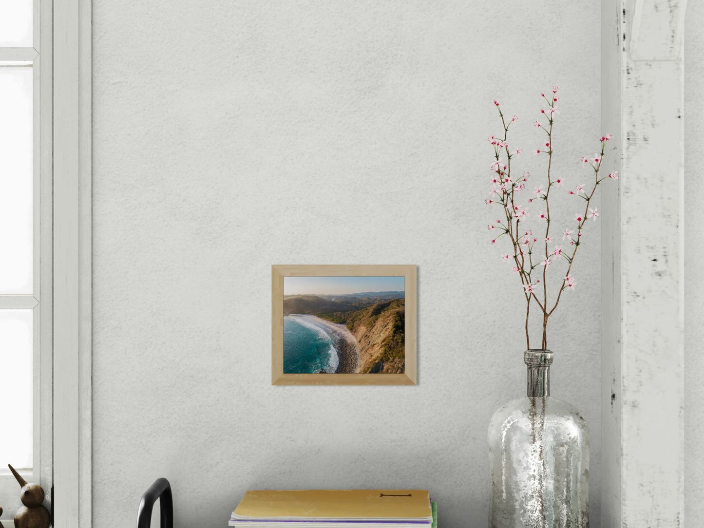 Pale Gold Barrigona Aerial Sunset Print | White Sand Beach & Blue Sea on the Nicoya Peninsula