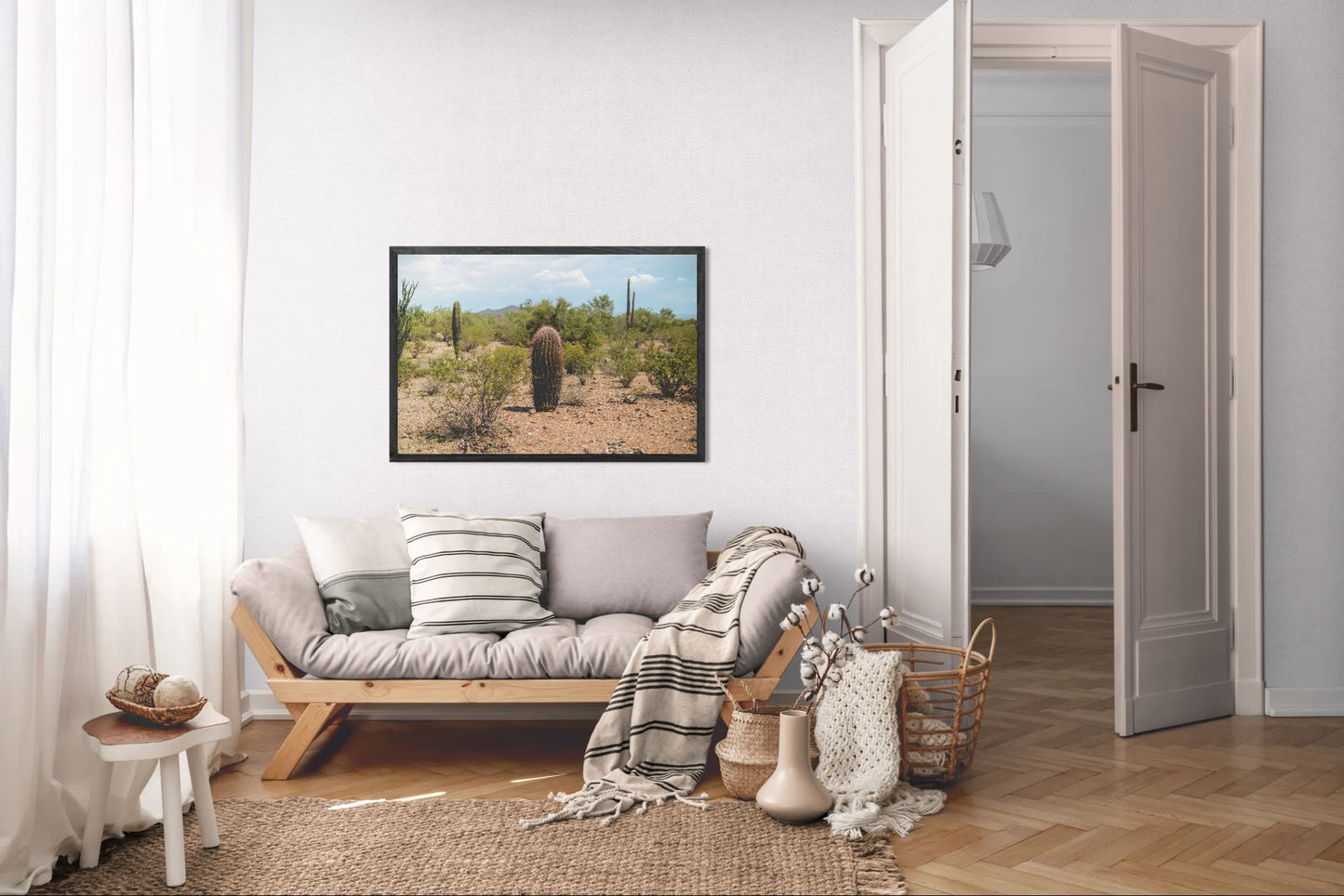 Prickled in Purple - Arizona Desert Cactus Print | Barrel Cactus, Saguaros & Sonoran Landscape