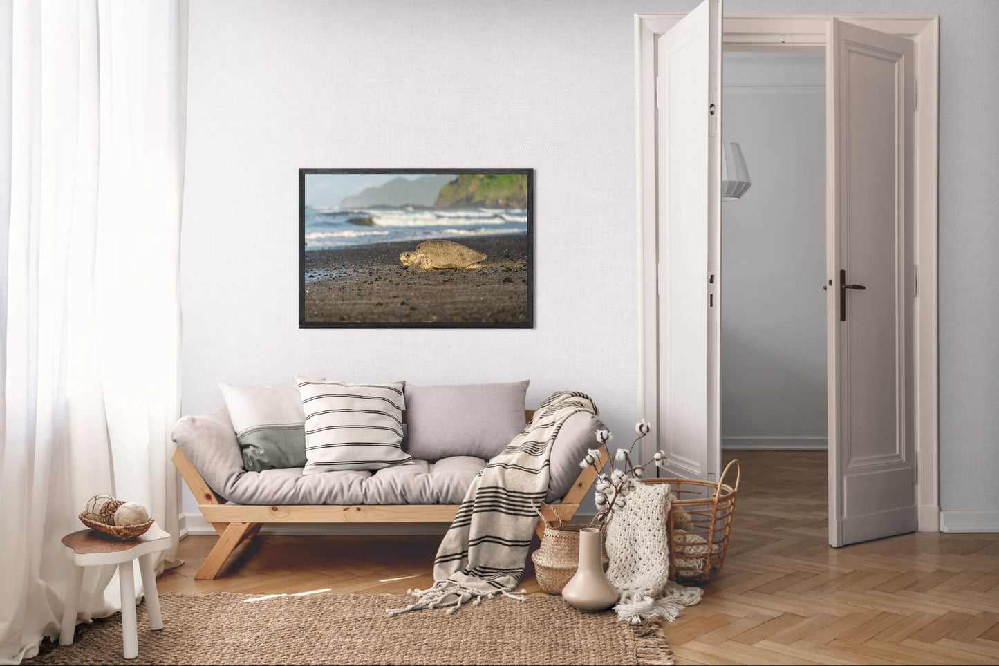 Return to the Tide – Olive Ridley Sea Turtle at Corozalito Beach | Costa Rica Wildlife Photography Print