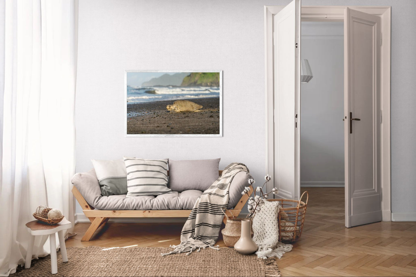 Return to the Tide – Olive Ridley Sea Turtle at Corozalito Beach | Costa Rica Wildlife Photography Print