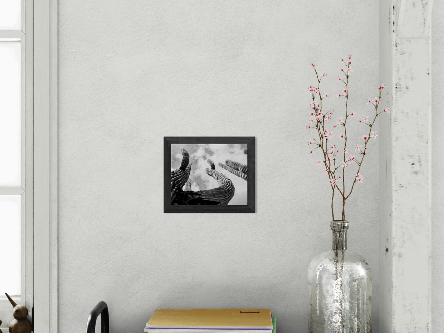 Skyward Arms - Saguaro Cactus Photography Print | Textured Cactus & Desert Sky Composition