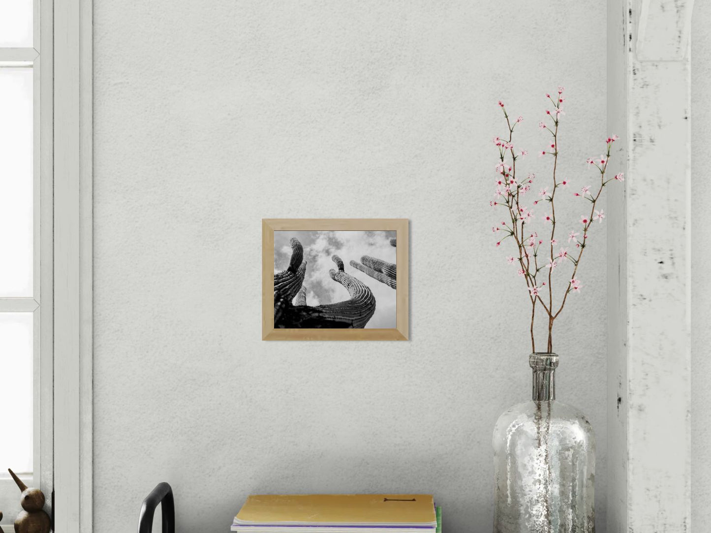 Skyward Arms - Saguaro Cactus Photography Print | Textured Cactus & Desert Sky Composition