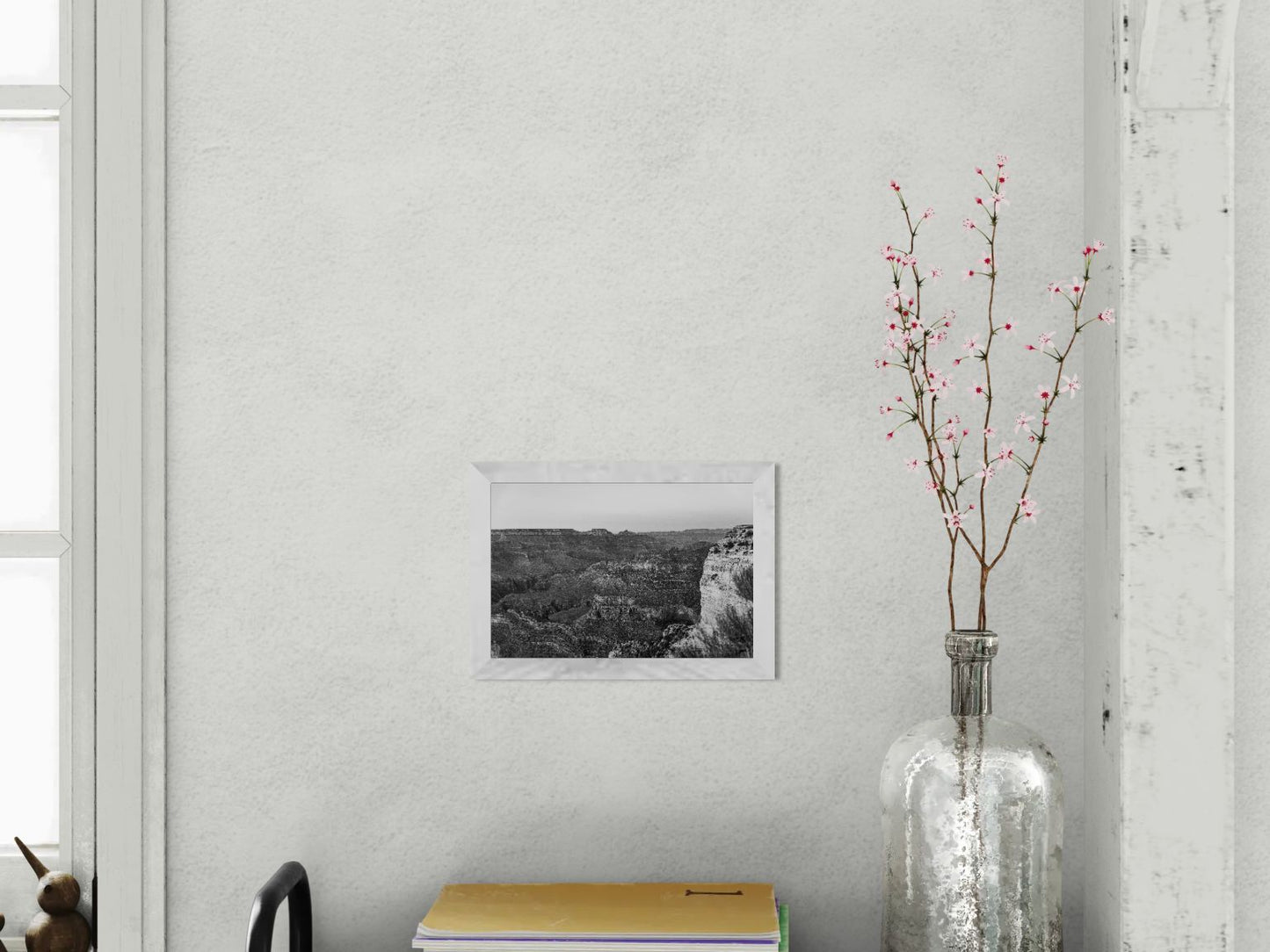 Stone Silence - Black and White Grand Canyon Landscape Print | Textured Canyon View from Hopi Point