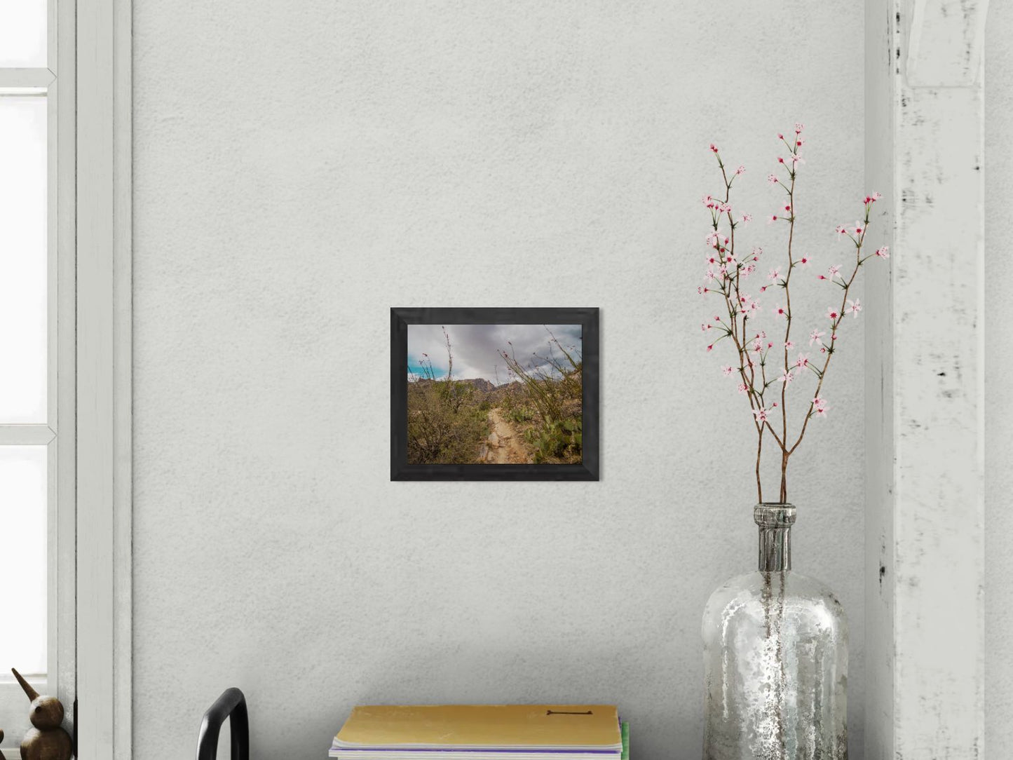 Trail to Finger Rock – Santa Catalina Mountains Desert Print | Ocotillo & Prickly Pear Landscape