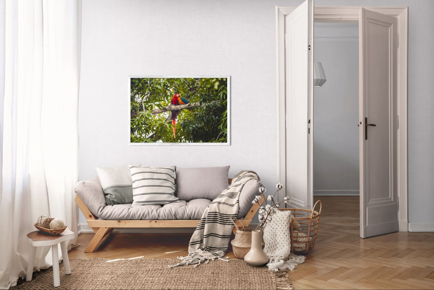 Tropical Pair – Scarlet Macaws in Tree | Costa Rica Bird Photography Print