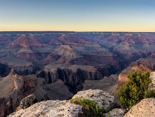 Twilight Reverie - Grand Canyon Blue Hour Print | Purple Cliffs & Fading Light from Hopi Point