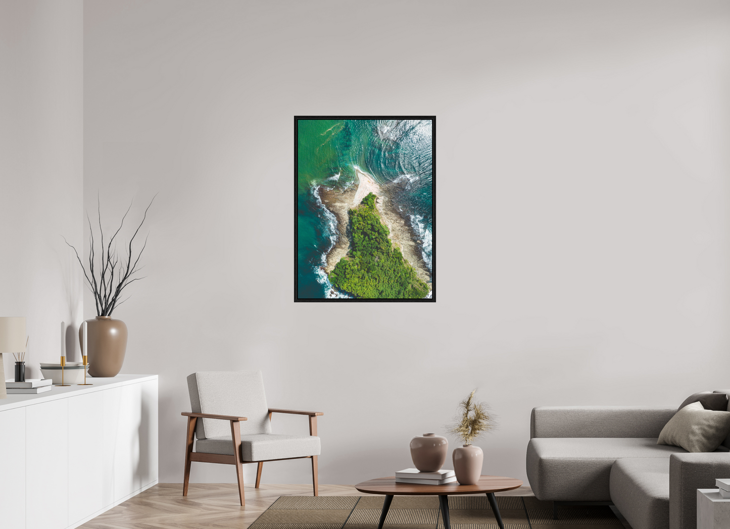 Isla Chora in Bloom - Aerial Island Wall Art Print | Samara Bay Blue Waters