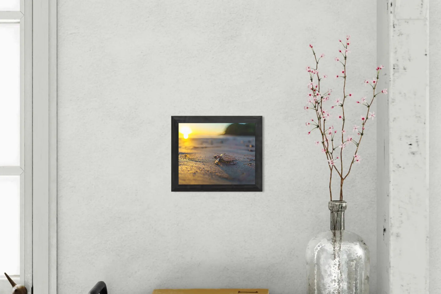 Afternoon Ascent - Olive Ridley Hatchling at Sunset | Costa Rica Wildlife Print